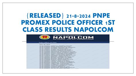 NAPOLCOM Exam Result June 2024 Police Officer 1st Class .